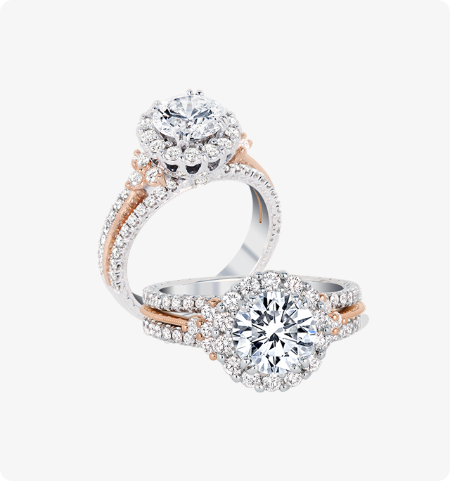 Crystal Halo Engagement Ring